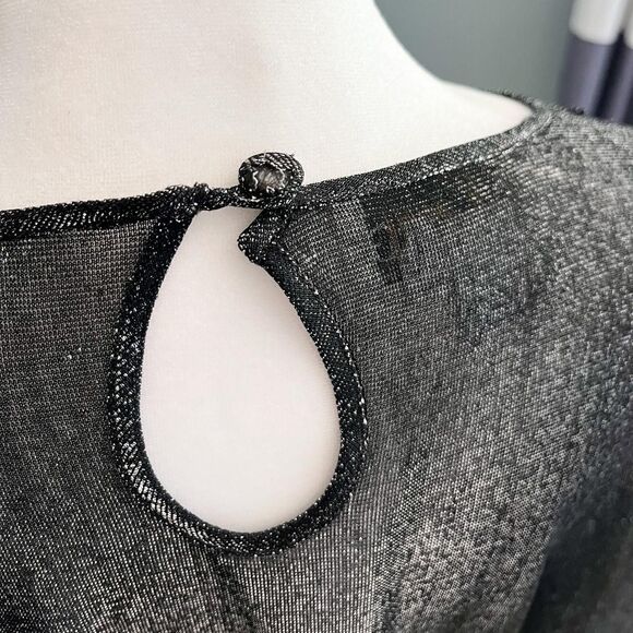 Vintage The Icing black and silver sheer mesh top with beaded details. Size 8 - Picture 5 of 8